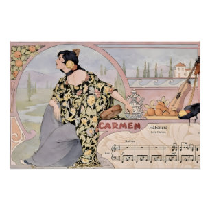 Impresión Art Nouveau Carmen Habanera – Ópera Vint