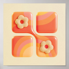 Impresión artística 3D de flor con penacho vibrant