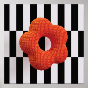 Impresión artística 3D de flor tejida retro en nar