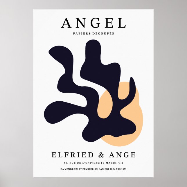 Impresión artística abstracta orgánica de hoja de  (Frente)