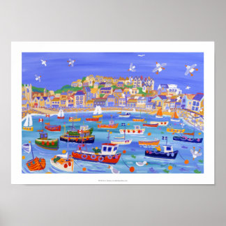 Impresión artística: Barcos en el puerto, St Ives,