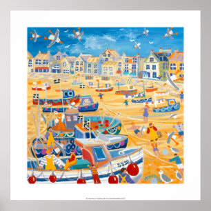Impresión artística: Barcos y pistas, St Ives, Cor