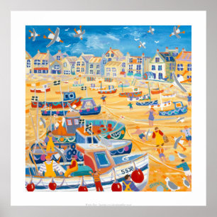 Impresión artística: Barcos y pistas, St Ives, Cor
