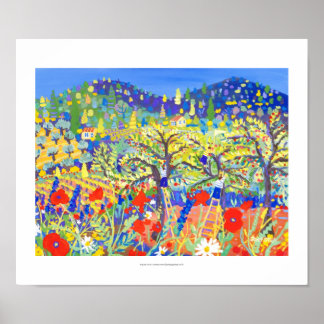 Impresión artística: cerezas, pasteles y Daisies P