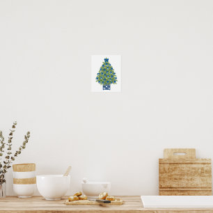 Impresión artística de árbol de Navidad con estilo