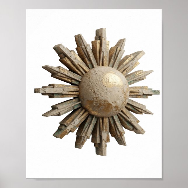 Impresión artística de arte abstracto de plata ele (Frente)