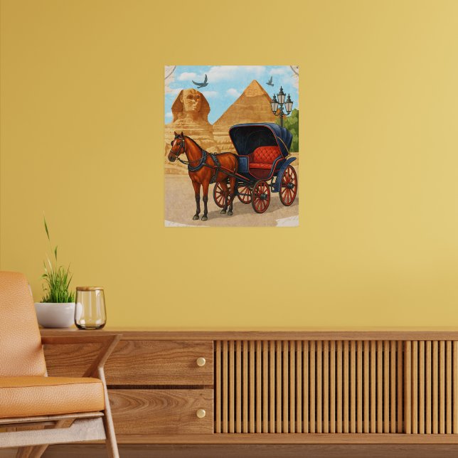 Impresión artística de carruaje de caballos del an (Salón 2)