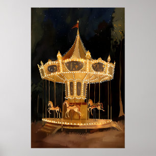 Impresión artística de carrusel iluminado Carnaval