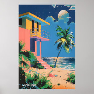 Impresión artística de casa de playa de mediados d