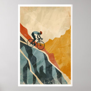 Impresión artística de ciclismo de montaña, estilo