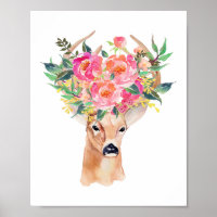 Impresión artística de ciervos, arte mural bohemio