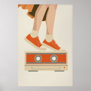Impresión artística de cinta de casete de los 80s 