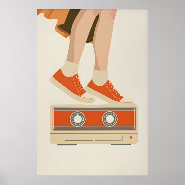 Impresión artística de cinta de casete de los 80s  (Frente)