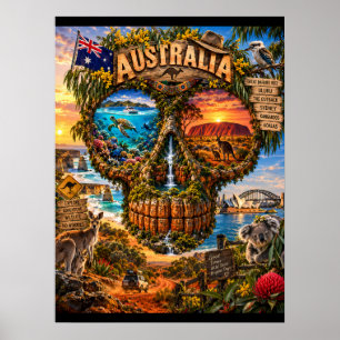Impresión artística de cráneo de Australia   Estad