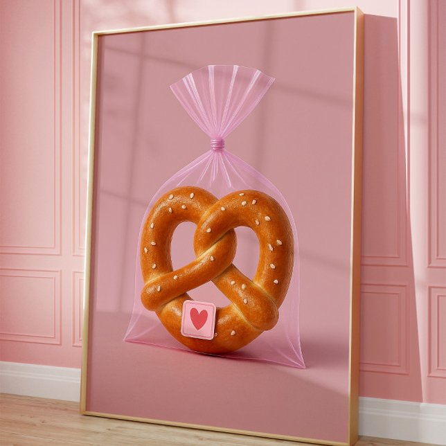 Impresión artística de Cute Pretzel, acogedor muro (Bakery art)
