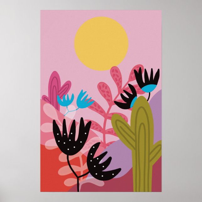 Impresión artística de deco de cactus moderno del  (Frente)