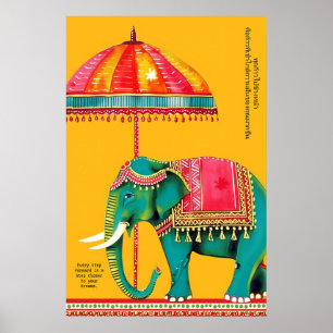 Impresión artística de elefante indio Cultura Raja
