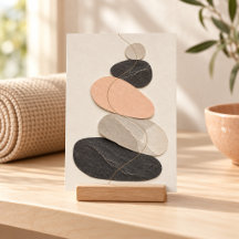 Impresión artística de equilibrio de guijarros de