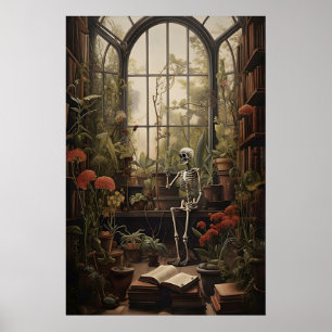 Impresión artística de esqueleto de biblioteca bot