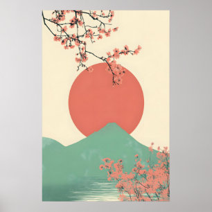 Impresión artística de flor de cerezo japonesa min