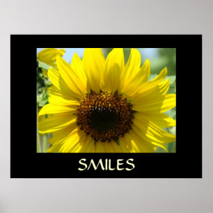 Impresión artística de girasoles amarillos SMILES