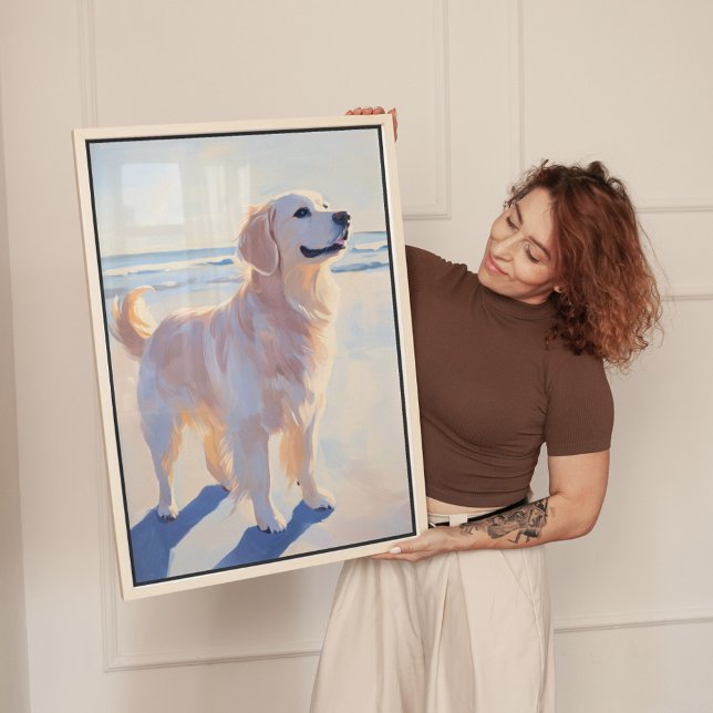 Impresión artística de Golden Retriever en la play (Subido por el creador)