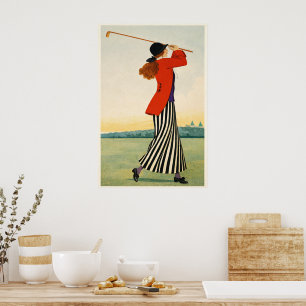 Impresión artística de golf vintage