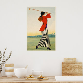 Impresión artística de golf vintage
