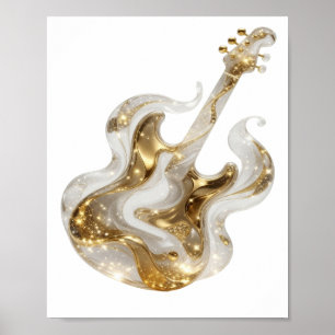 Impresión artística de GUITARRA DORADA en oro