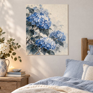 Impresión artística de Hortensia Azul Lluvia