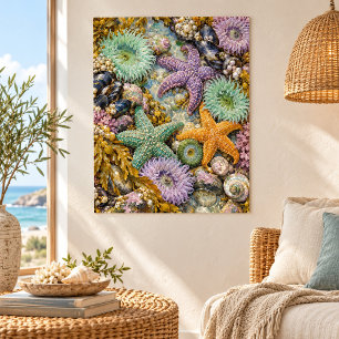 Impresión artística de joyas de estanques de marea