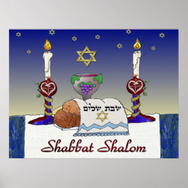 Impresión artística de Judaica Shabbat Shalom