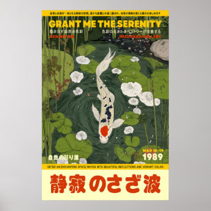 Impresión artística de koi japonés y loto Pared de