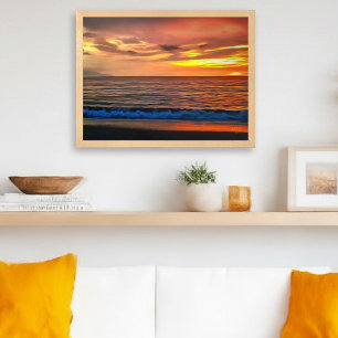 Impresión artística de la puesta de sol en la bahí