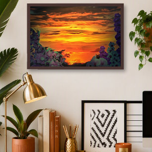 Impresión artística de la puesta de sol en Puerto