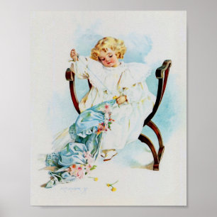 Impresión artística de Maud Humphrey Niña cosiendo