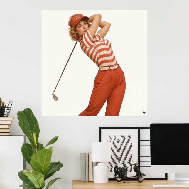 Impresión artística de moda de golf de los 80 (Oficina en casa)
