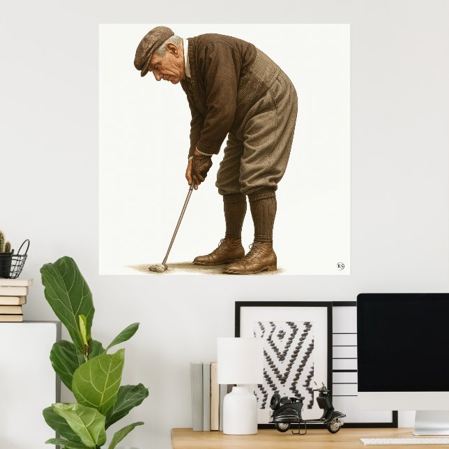 Impresión artística de moda de golf de los años 20 (Oficina en casa)