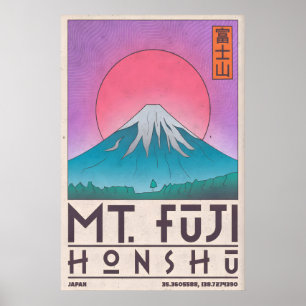 Impresión artística de Mt Fuji Póster de viaje min