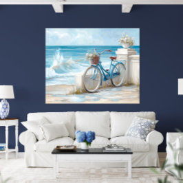 Impresión artística de pared de bicicleta costera 
