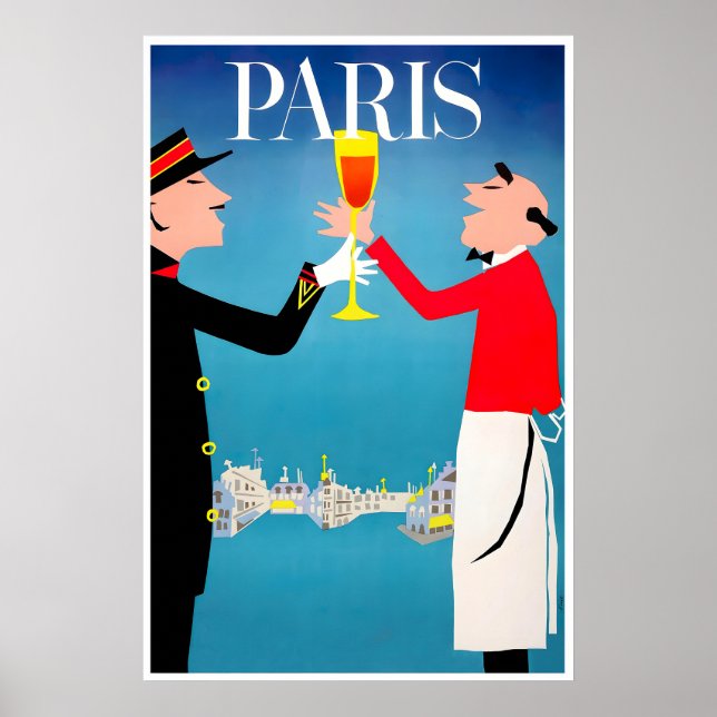 Impresión artística de pared de viaje a París Póst (Frente)