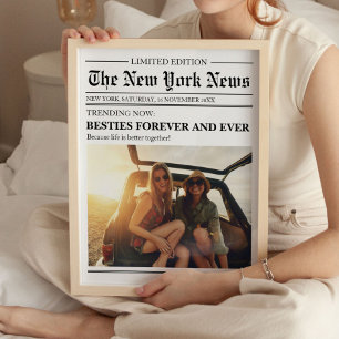 Impresión artística de periódico de mejor amiga Be