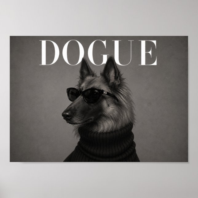 Impresión artística de perro de moda Tervuren belg (Frente)