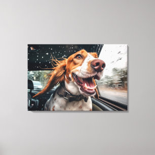 Impresión artística de perro emocionado en un pase