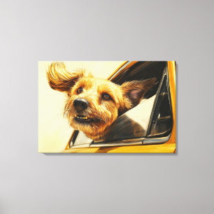 Impresión artística de perro juguetón disfrutando 