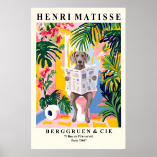 Impresión artística de perro Weimaraner en inodoro