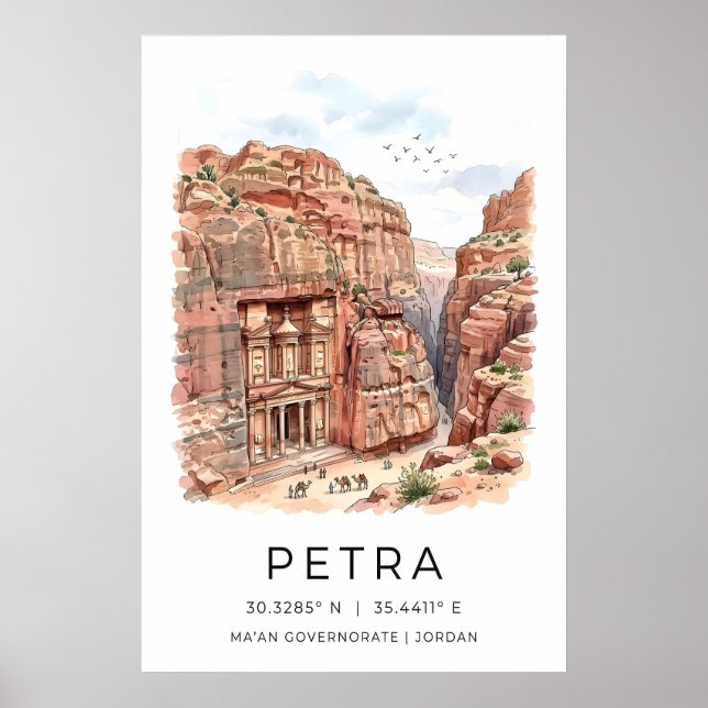 Impresión artística de Petra, escena del cañón, fa (Frente)