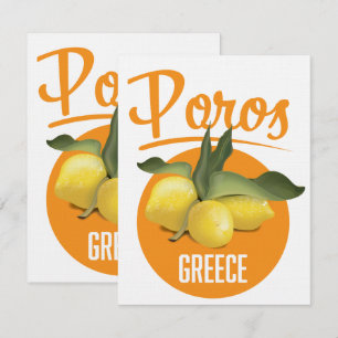 Impresión artística de póster de viaje de Poros Gr