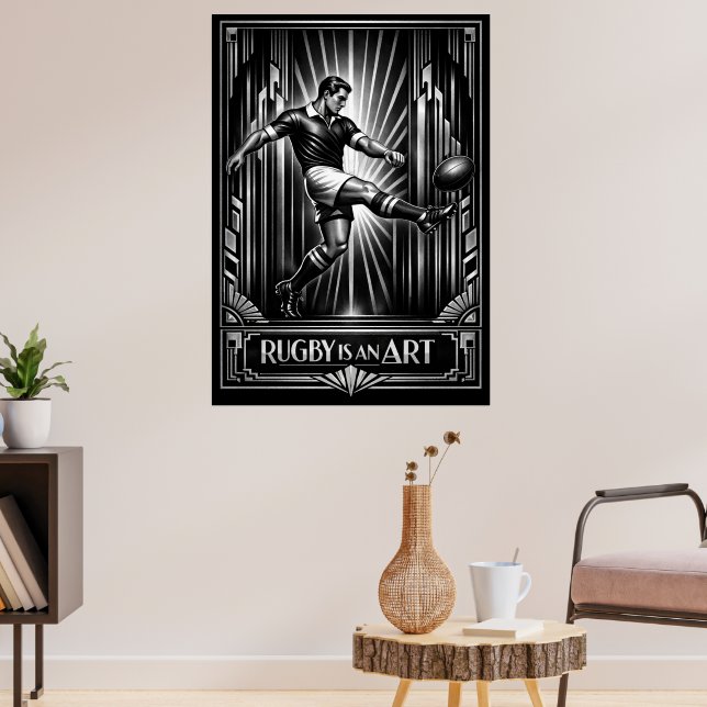 Impresión artística de rugby de gran estilo Deco (Salón 3)