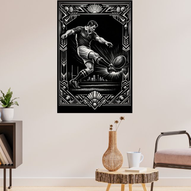 Impresión artística de rugby de gran estilo Deco (Salón 3)